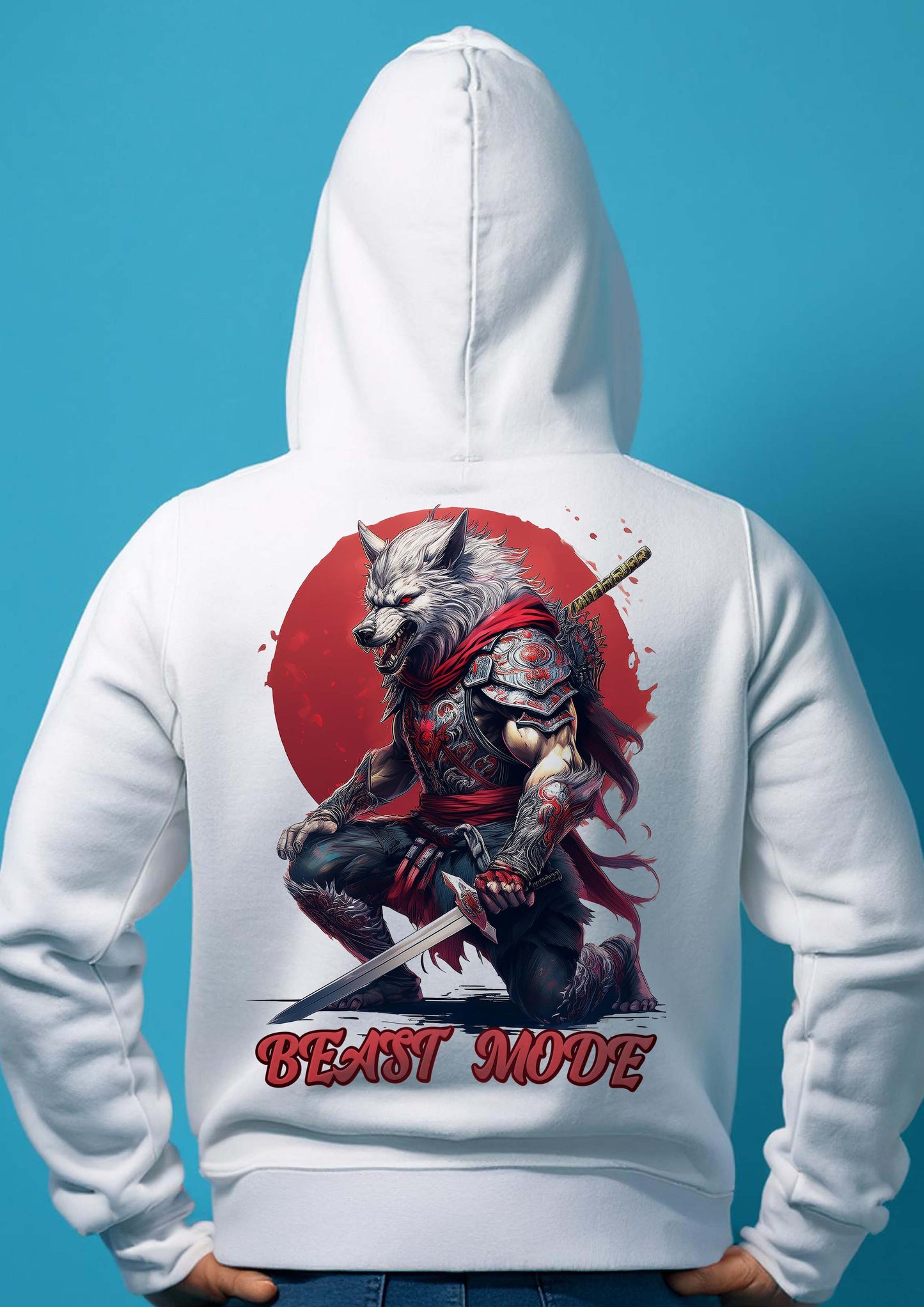 Cotton printed hoodie | Beast mode on