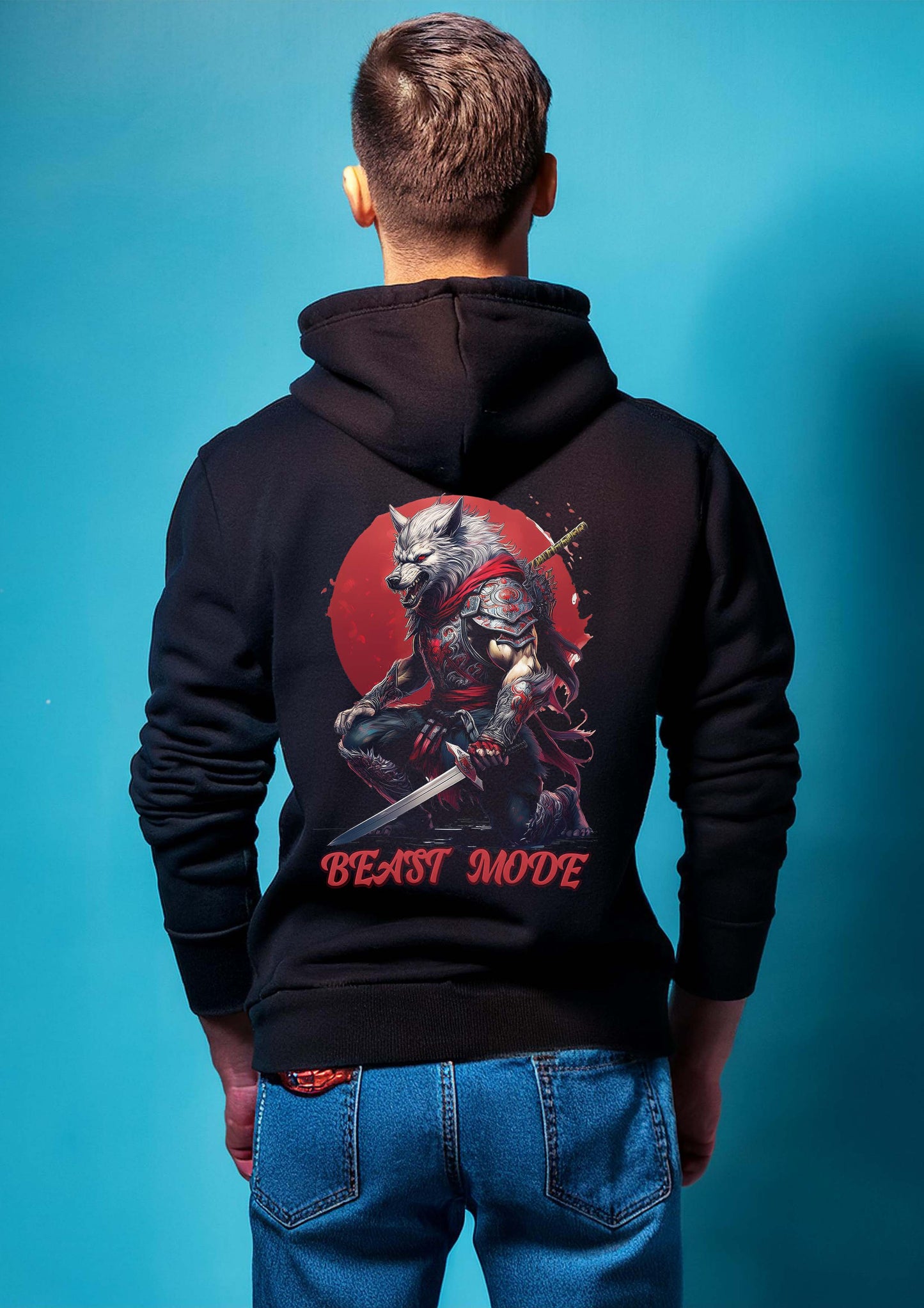 Cotton printed hoodie | Beast mode on