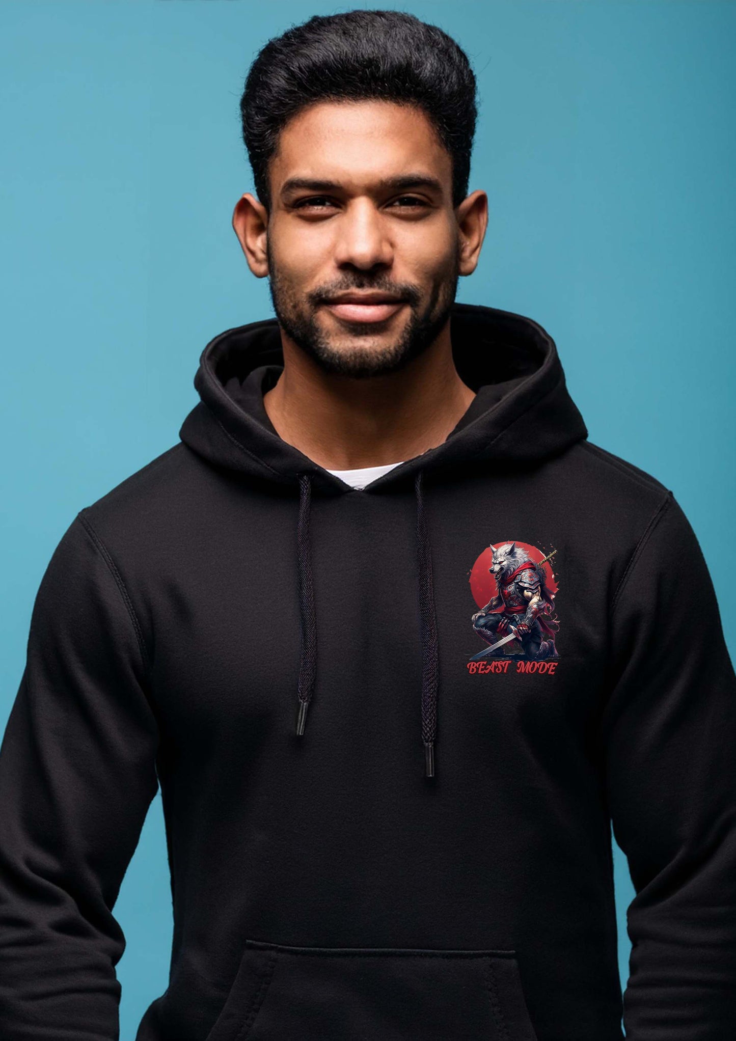 Cotton printed hoodie | Beast mode on