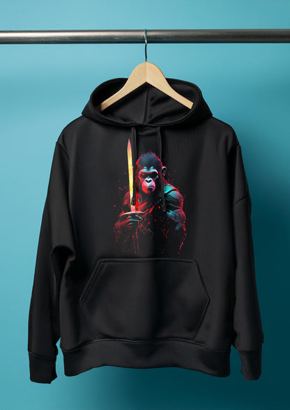 Gorilla warrior printed premium black hoodies