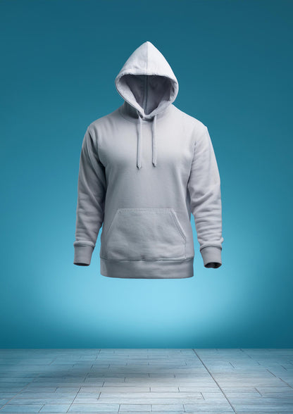 Pure cotton grey melange hoodie