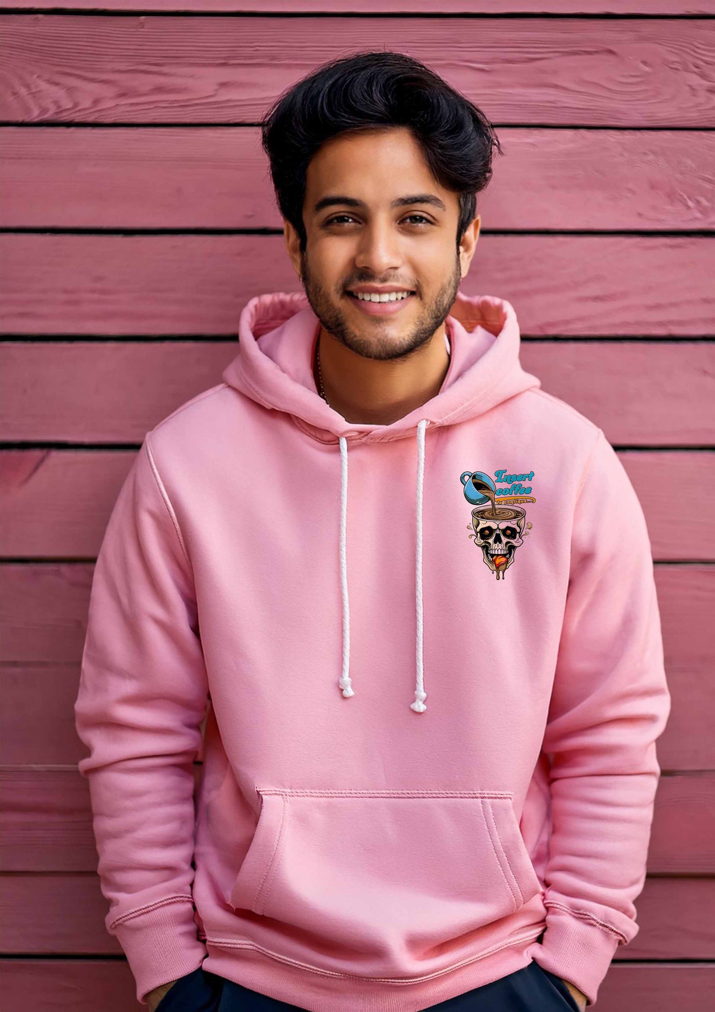 Cotton printed pink hoodies for men and women