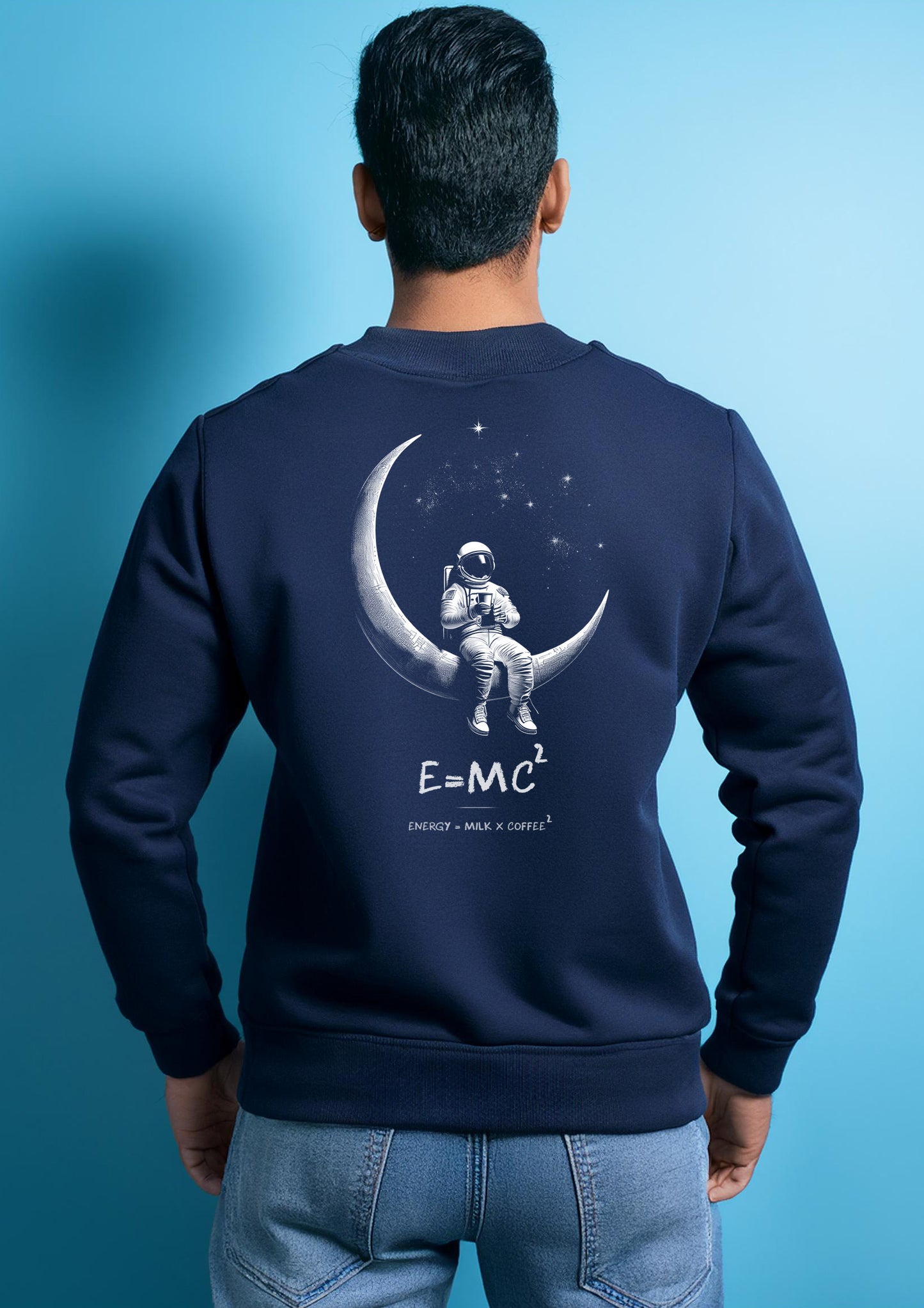 Astronauts: Black cotton printed sweatshirt for